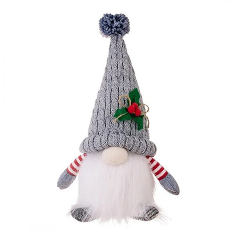 Božićna figura – patuljak, 26 cm, siva_2