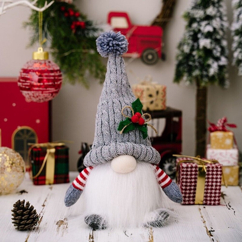 Božićna figura – patuljak, 26 cm, siva_3
