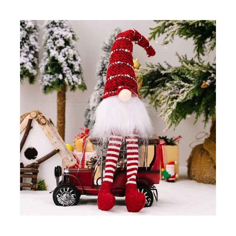 Božićna figura – patuljak od pliša, 7 cm, crvena_2
