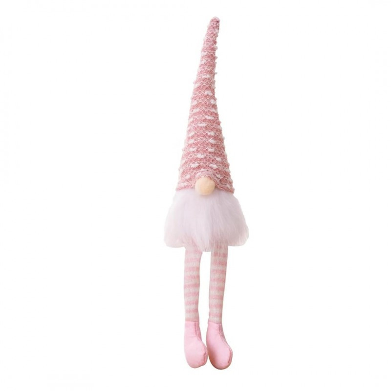 Božićna figura – patuljak od pliša, 7 cm, roza_1