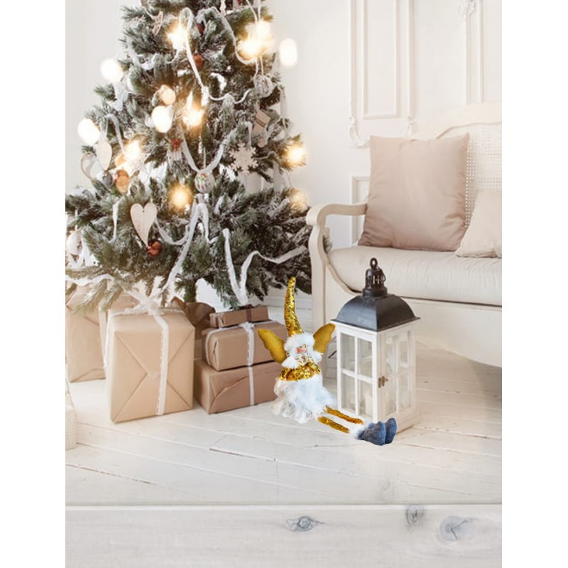 Božićna figura – sjedeći anđeo od pliša, 34 cm_5