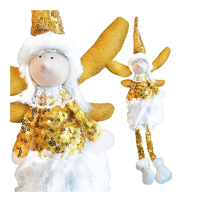 Božićna figura – sjedeći anđeo od pliša, 50 cm, ASN01Z_1