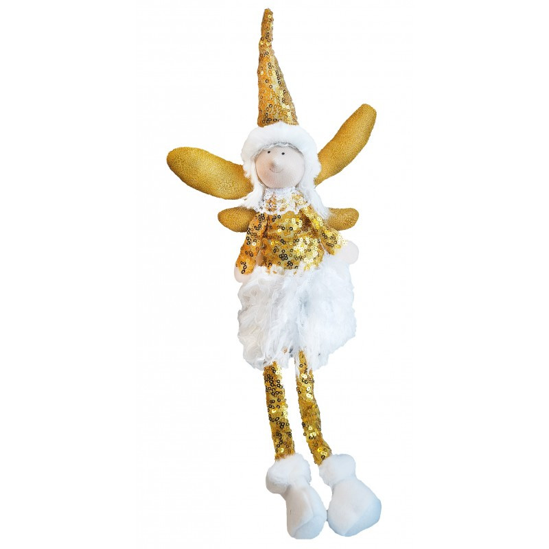 Božićna figura – sjedeći anđeo od pliša, 50 cm, ASN01Z_2