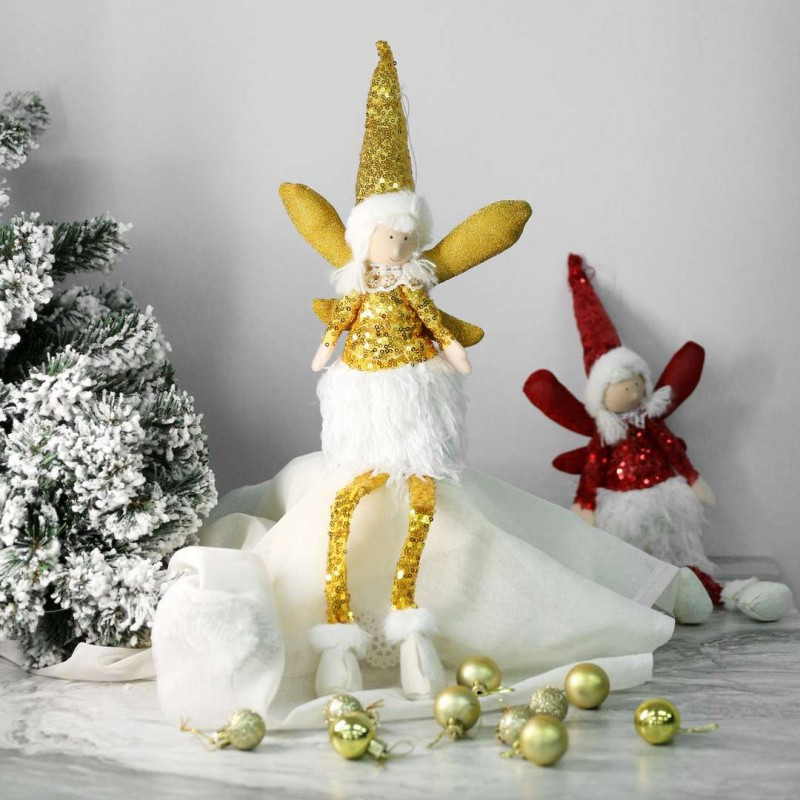 Božićna figura – sjedeći anđeo od pliša, 50 cm, ASN01Z_4