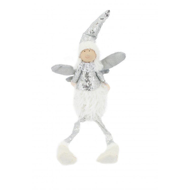 Božićna figura – sjedeći anđeo od pliša, 50 cm_2