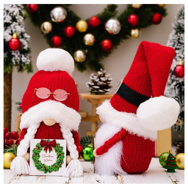 Božićna figura – stojeći patuljak, 24 cm, crvena_4