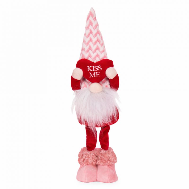 Božićna figura – stojeći patuljak, 35×10×6 cm, roza, KSN62_1
