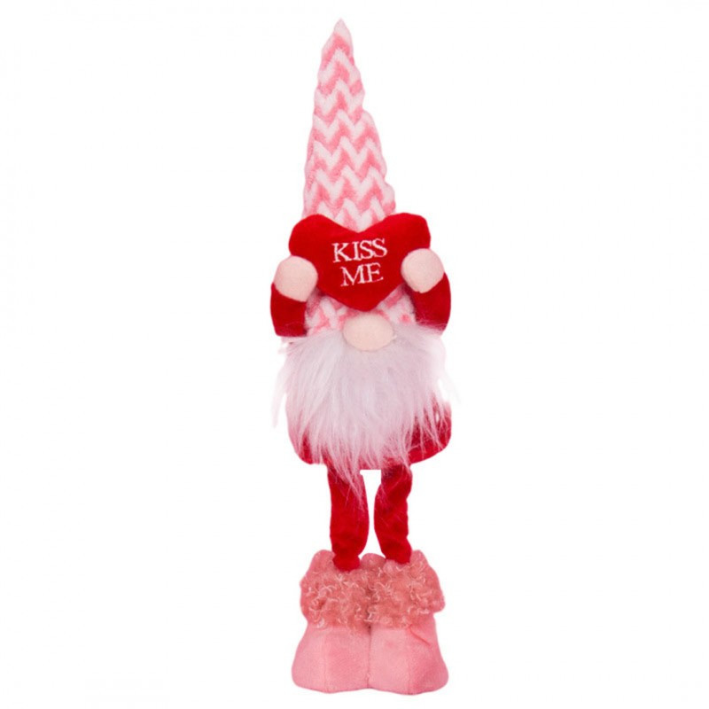 Božićna figura – stojeći patuljak, 35×10×6 cm, roza, KSN62_3