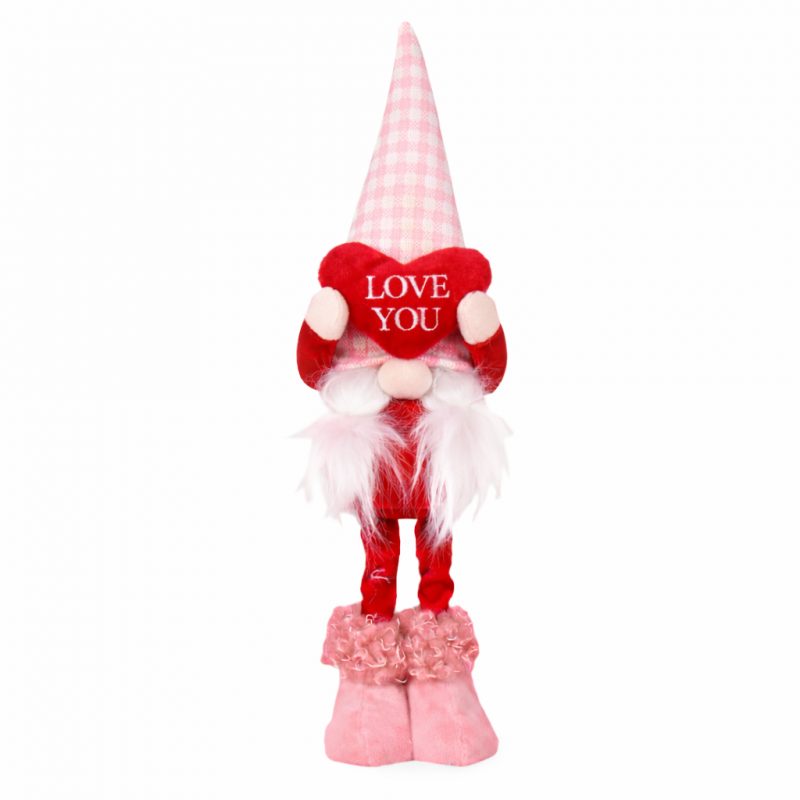 Božićna figura – stojeći patuljak, 35×10×6 cm, roza_1