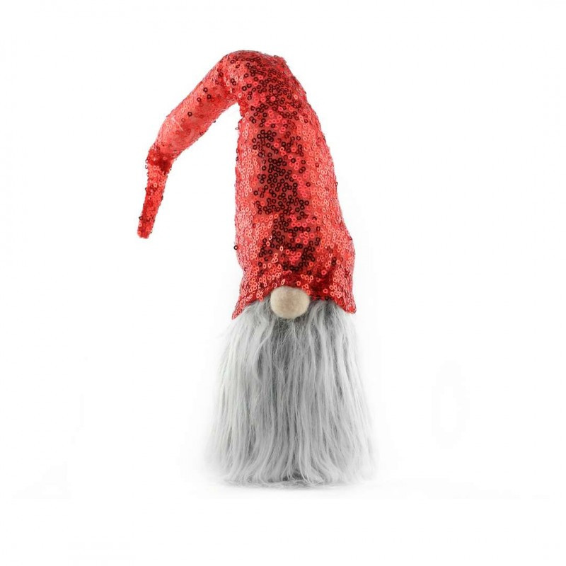 Božićna figura – stojeći patuljak od pliša, 40 cm, crvena_1