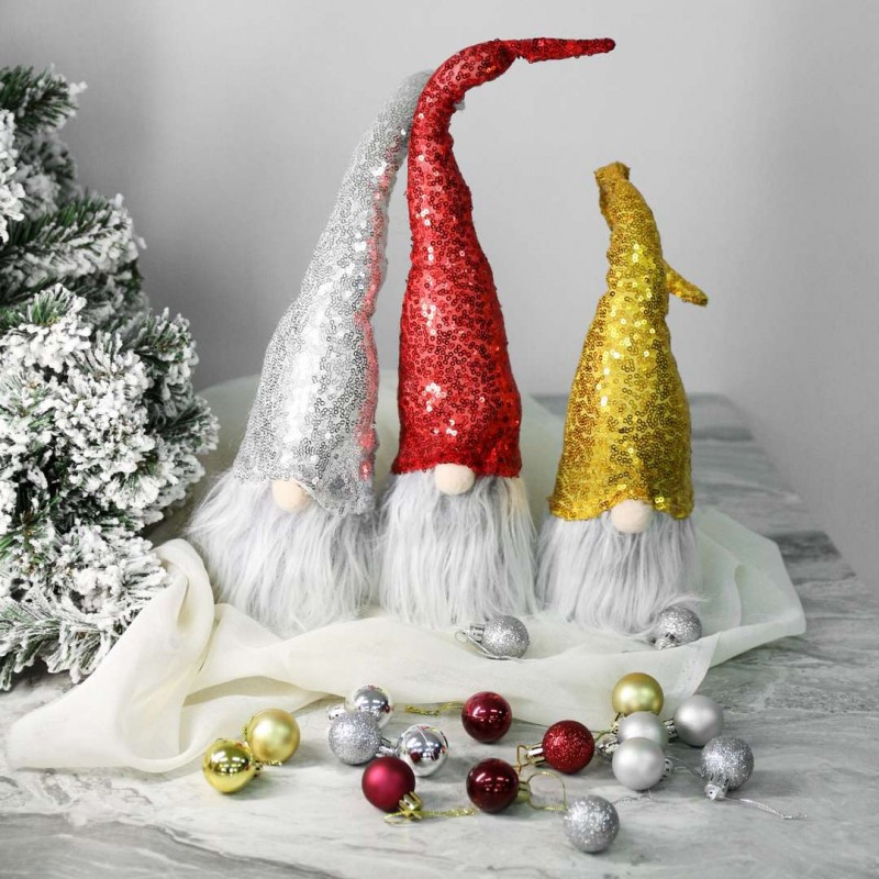 Božićna figura – stojeći patuljak od pliša, 40 cm_4
