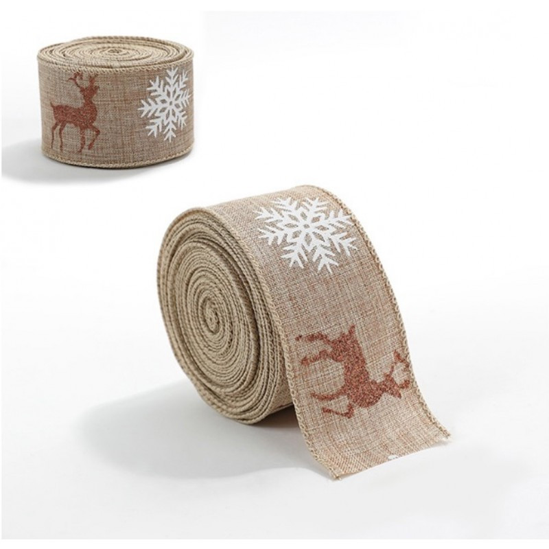 Božićna vrpca, 5 cm, bež, KSN134_3