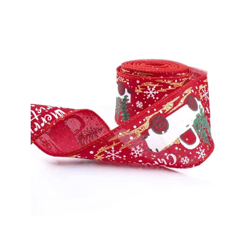Božićna vrpca, 5 cm, bijela_3