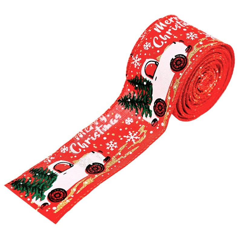 Božićna vrpca, 5 cm, bijela_5