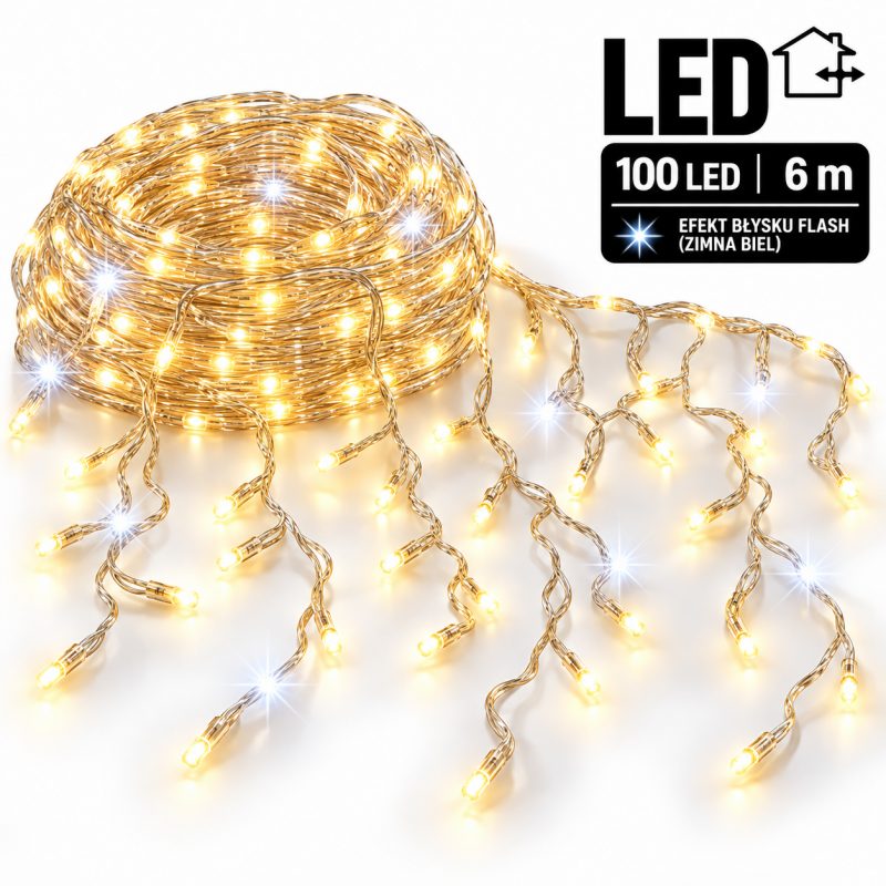 Božićne lampice – 100 LED, topla bijela, 6 m_1