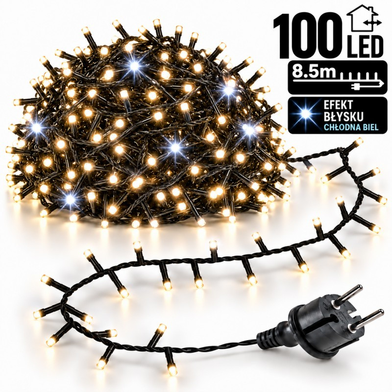 Božićne lampice – 100 LED, topla bijela_1
