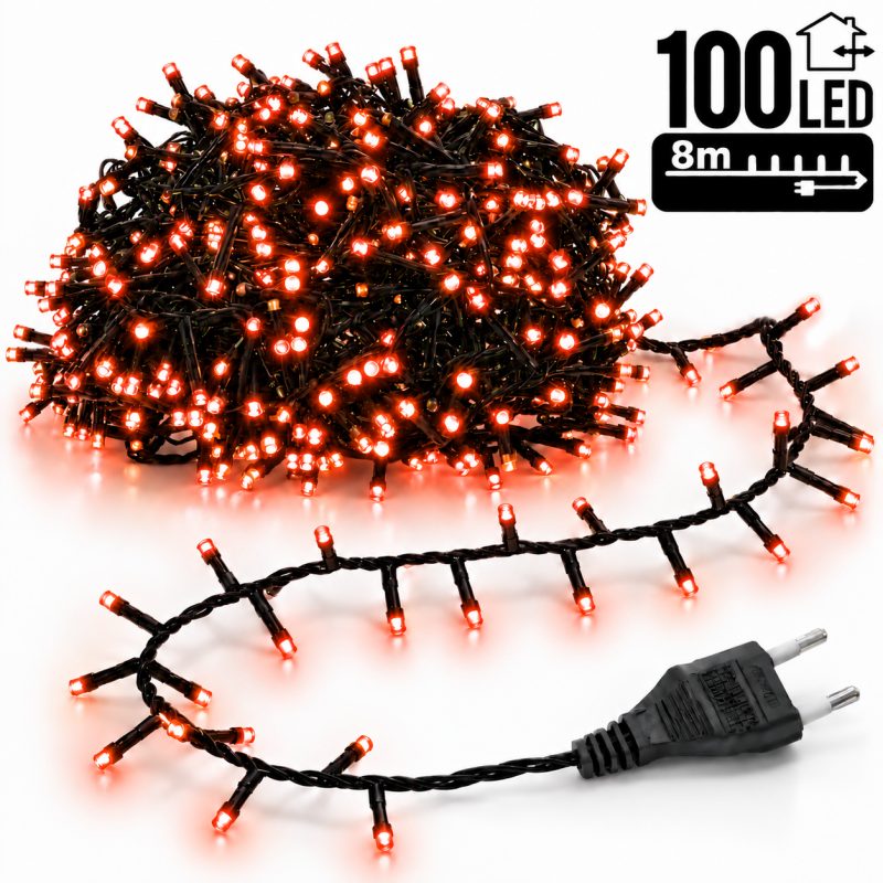 Božićne lampice – 100 LED, za unutra i van, 12×7×6 cm, crvene_1