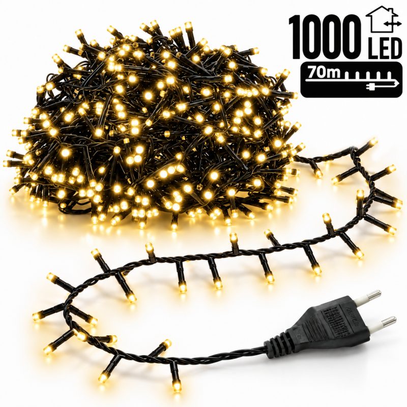 Božićne lampice – 1000 LED, za unutra i van, 18,5×12×11,5 cm, bijele, LAMP05CB_1