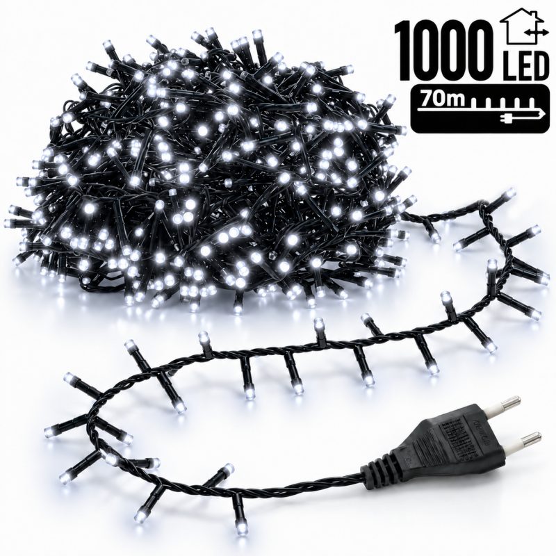 Božićne lampice – 1000 LED, za unutra i van, 18,5×12×11,5 cm, bijele_1