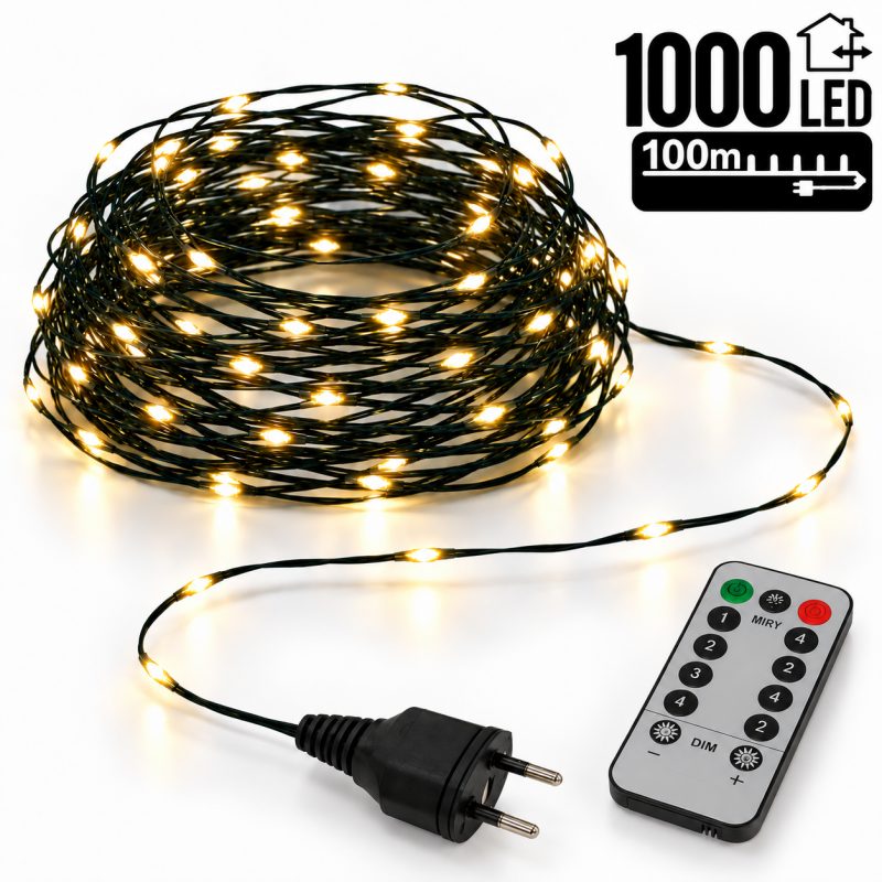 Božićne lampice – 1000 LED, za unutra i van, 9×15 cm, bijele, LAMP49_1