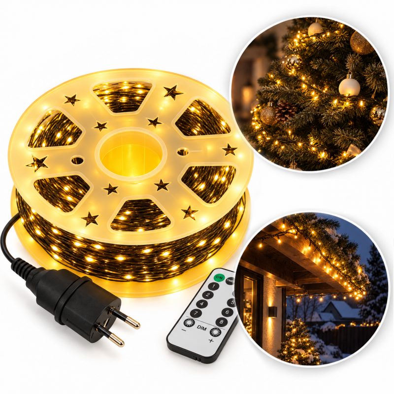 Božićne lampice – 1000 LED, za unutra i van, 9×15 cm, bijele, LAMP49_2
