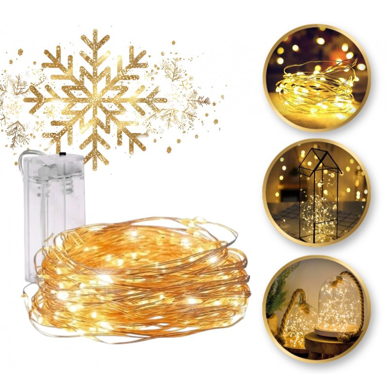 Božićne lampice – 20 LED, za unutra i van, 20 m, bijele, LAMP25CB_2
