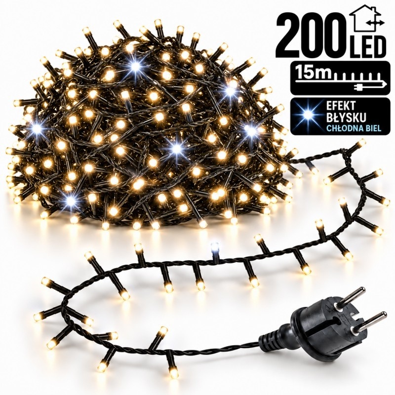 Božićne lampice – 200 LED, topla bijela_1