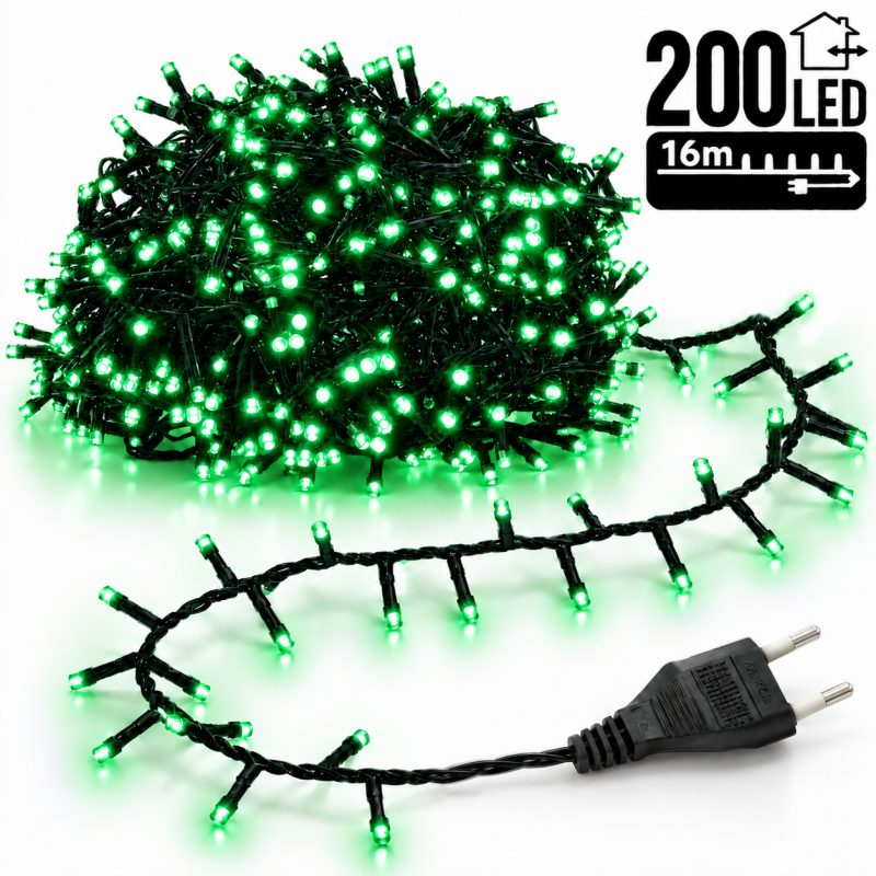 Božićne lampice – 200 LED, za unutra i van, 13×8×6,5 cm, zelene_1