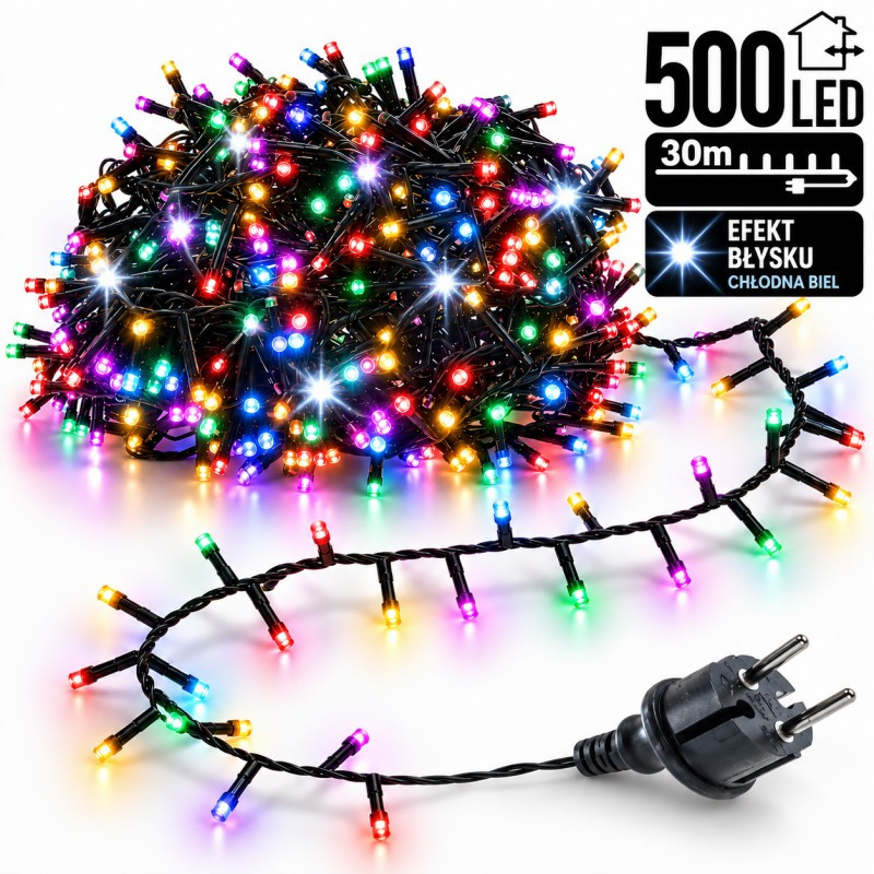 Božićne lampice – 500 LED, 1,2 m, bijele_1