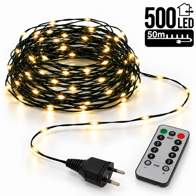 Božićne lampice – 500 LED, za unutra i van, bijele, LAMP48_1