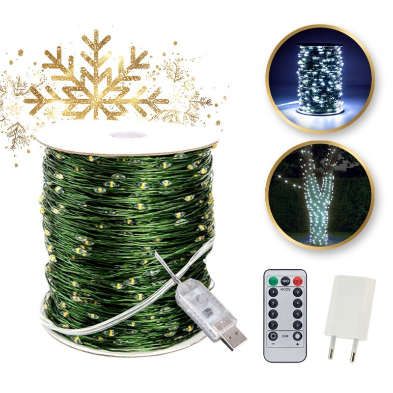 Božićne lampice – 500 LED, za unutra i van, bijele_2