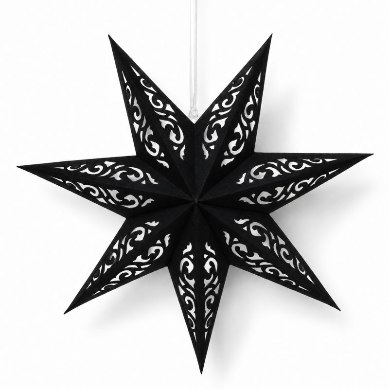 Božićni ukras za van – od baršuna, 35 cm, crni_2