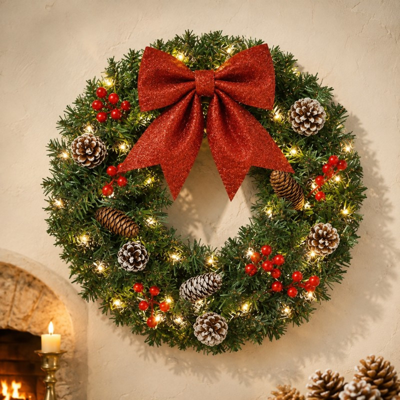 Božićni vijenac – 50 LED, 40 cm_2