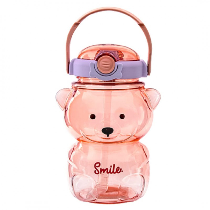 Dječja boca za vodu – medo, s ručkom, 12 cm, 1000 ml, ljubičasta_2