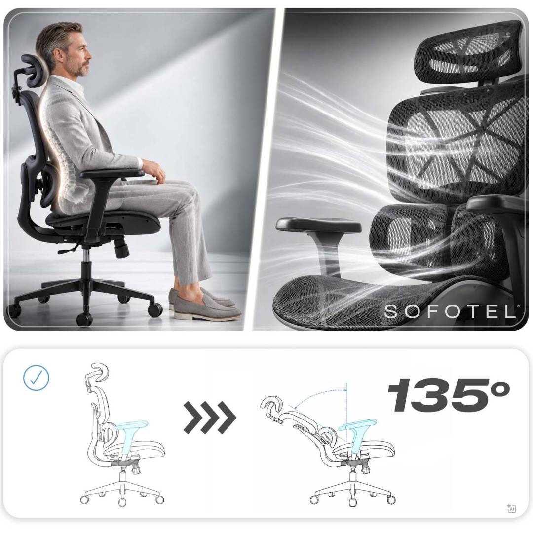 Ergonomska uredska stolica Sofotel Altis crna_13