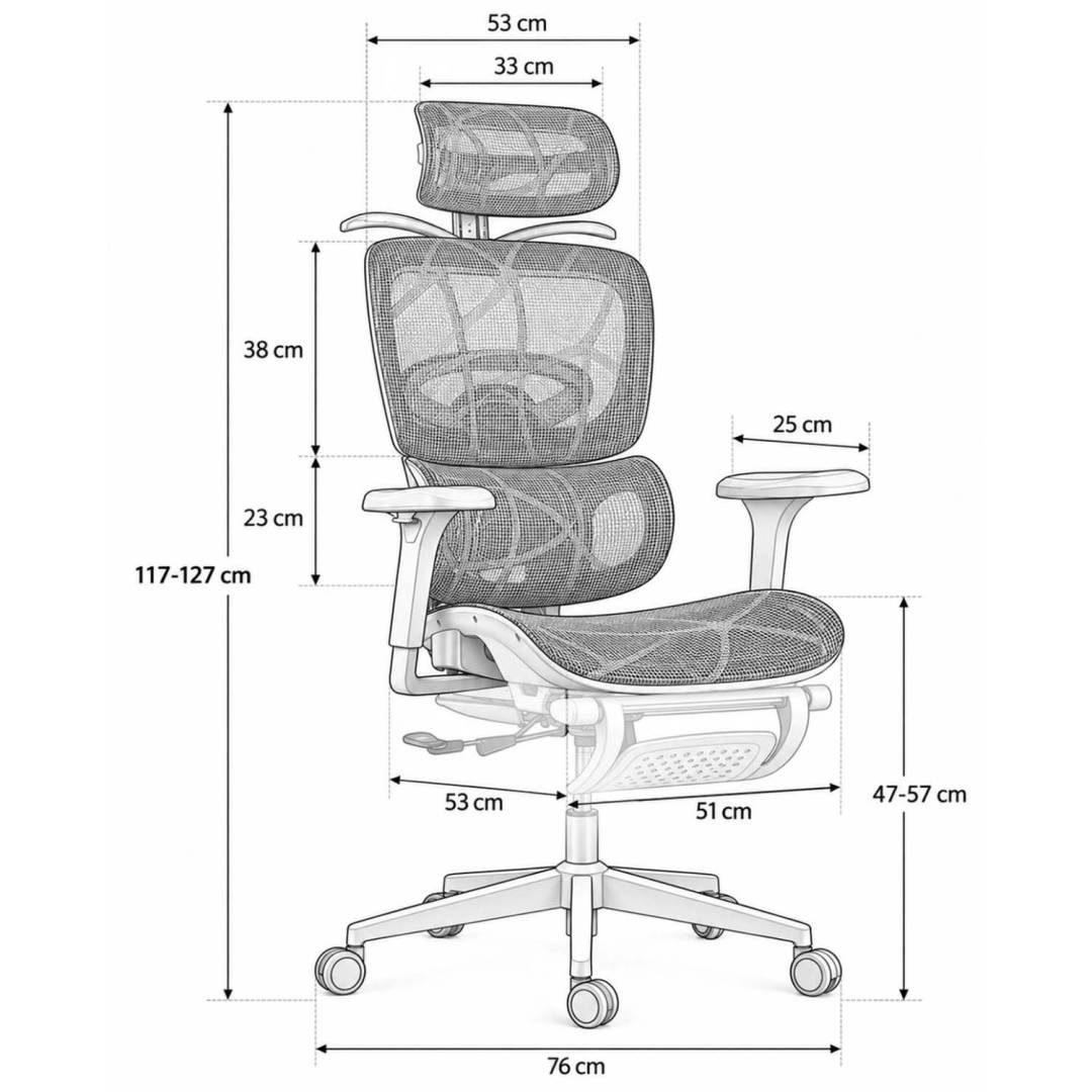 Ergonomska uredska stolica Sofotel Avion bež_11