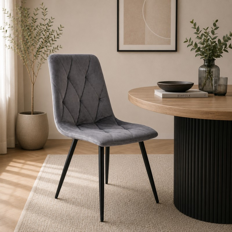 Fotelja – Ameli, prošivena, 88 cm, siva_4