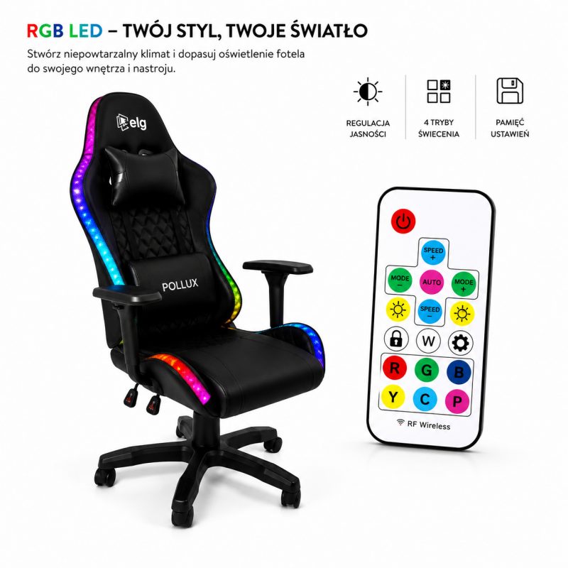 Gaming stolica – LED, 117 cm, crna_5