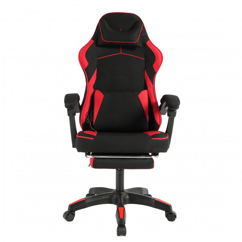Gaming stolica – Vector, s masažerom i naslonom za noge, 80×25×59 cm, crvena_4