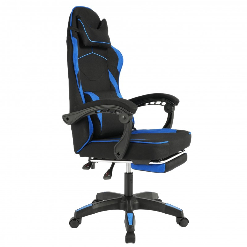Gaming stolica – Vector, s masažerom i naslonom za noge, 80×25×59 cm, plava_2