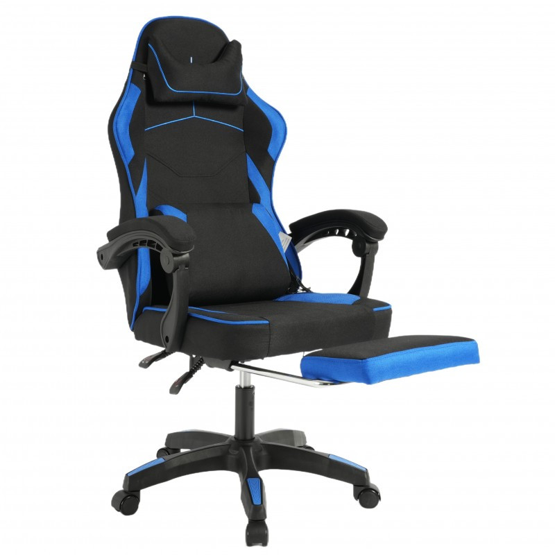 Gaming stolica – Vector, s masažerom i naslonom za noge, 80×25×59 cm, plava_4