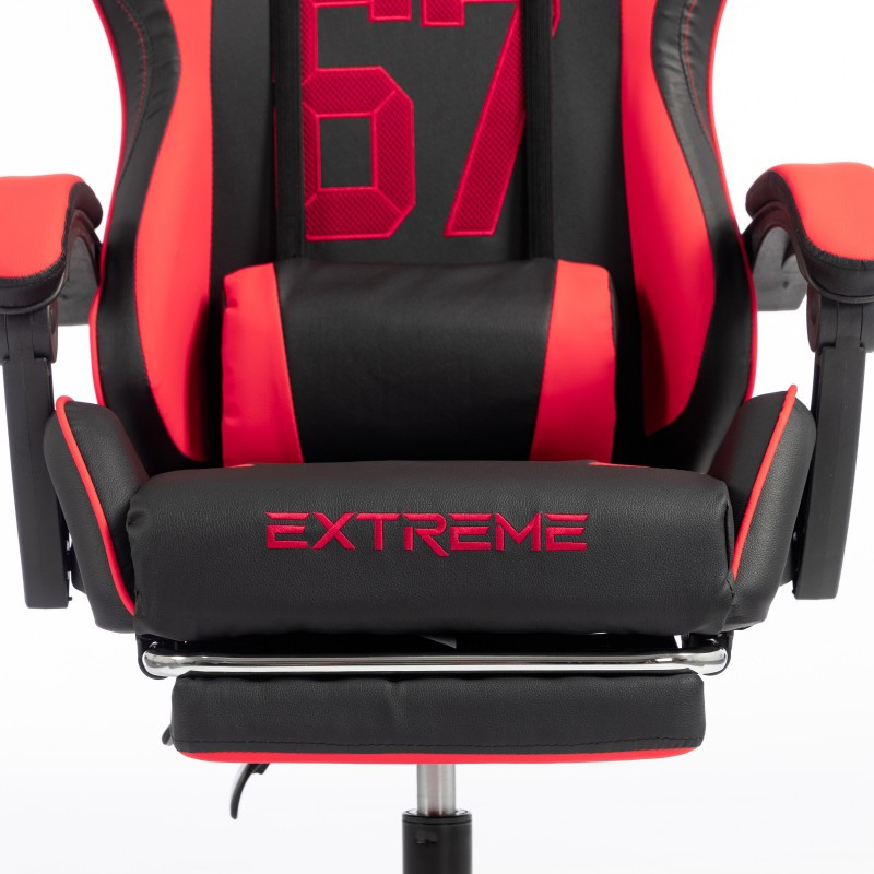 Gaming stolica – s naslonom za noge, eko koža, 110 cm, crvena_3