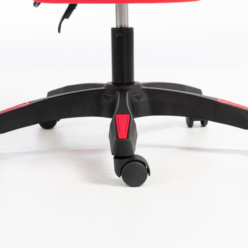 Gaming stolica – s naslonom za noge, eko koža, 110 cm, crvena_5