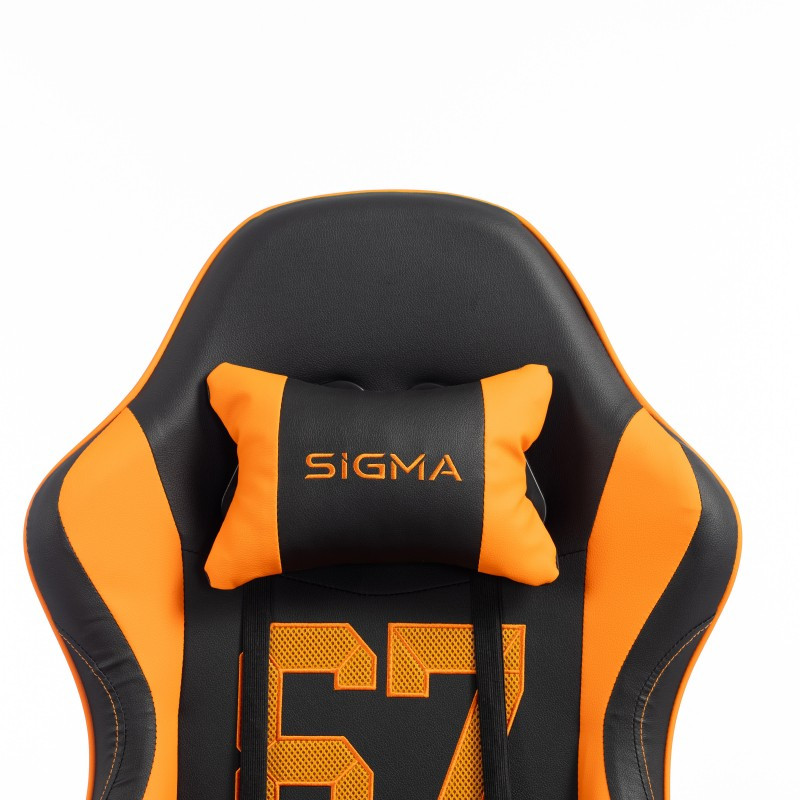 Gaming stolica – s naslonom za noge, eko koža, 110 cm, narančasta_3