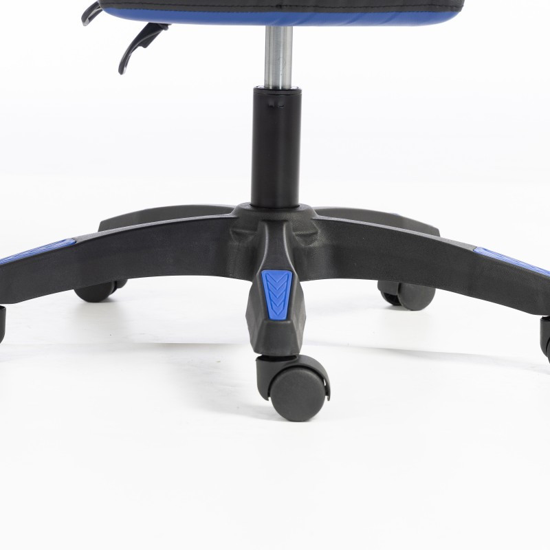 Gaming stolica – s naslonom za noge, eko koža, 110 cm, plava_5