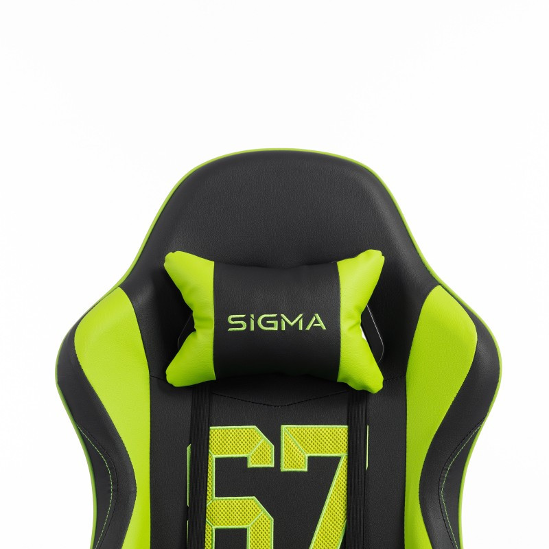 Gaming stolica – s naslonom za noge, eko koža, 110 cm, zelena_3
