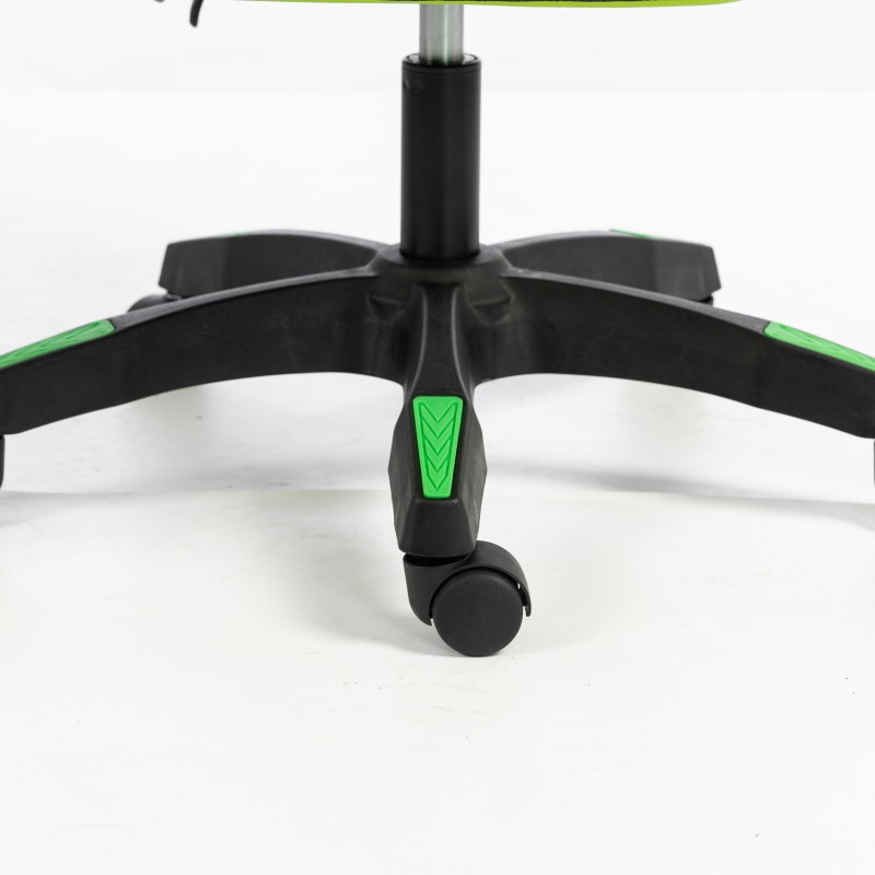 Gaming stolica – s naslonom za noge, eko koža, 110 cm, zelena_5