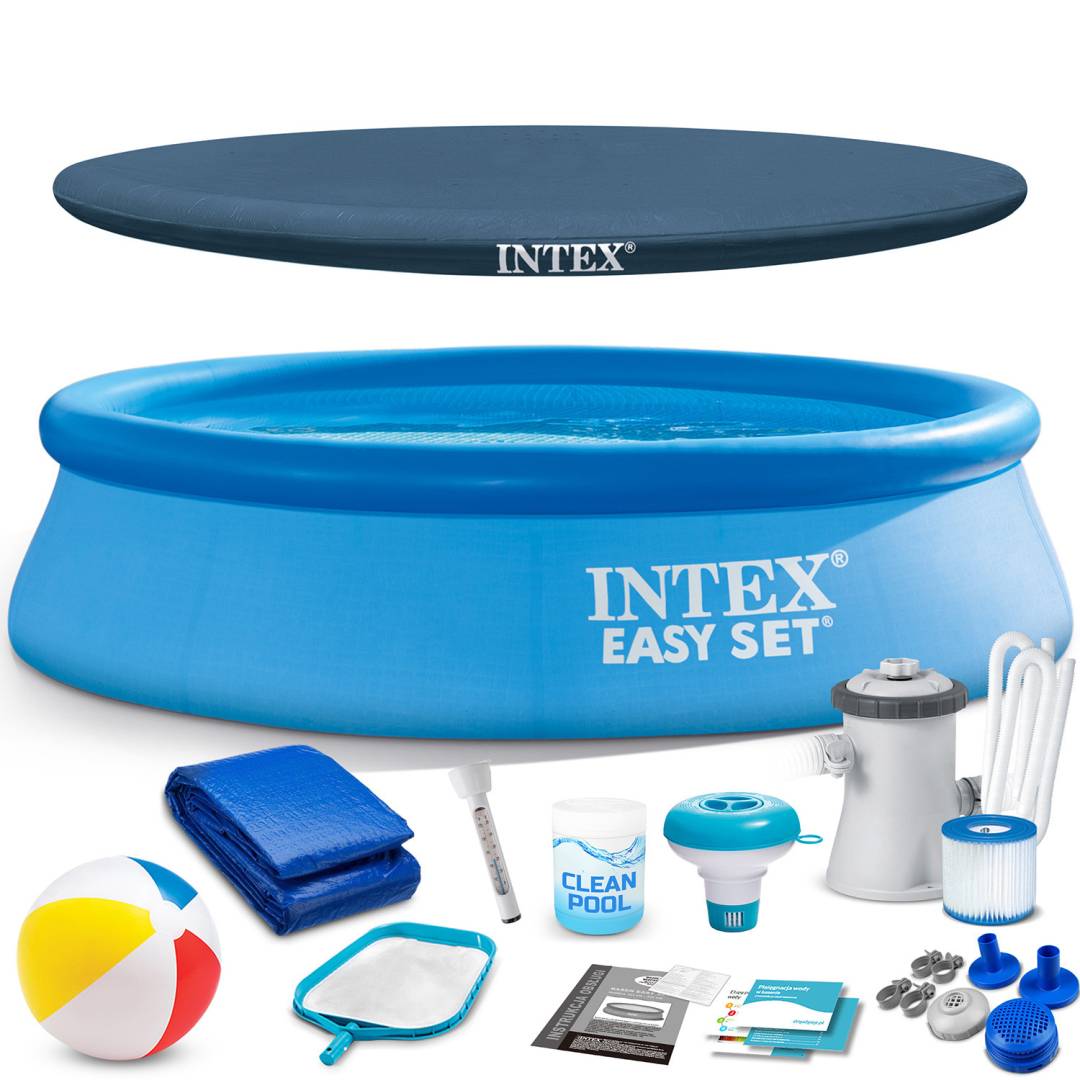 Intex bazen s napuhavajućim prstenom 244 x 61 cm set 16 u 1 plavi_1