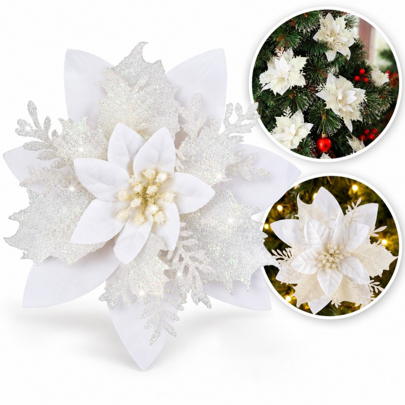 Kuglice za bor – set od 12 kom, 14 cm, bijele_1