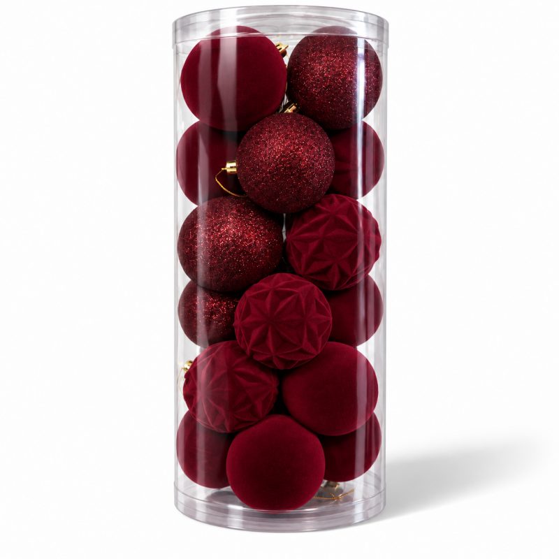 Kuglice za bor – set od 24 kom, od baršuna, 8 cm_2